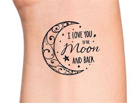 simple love u to the moon and back tattoo